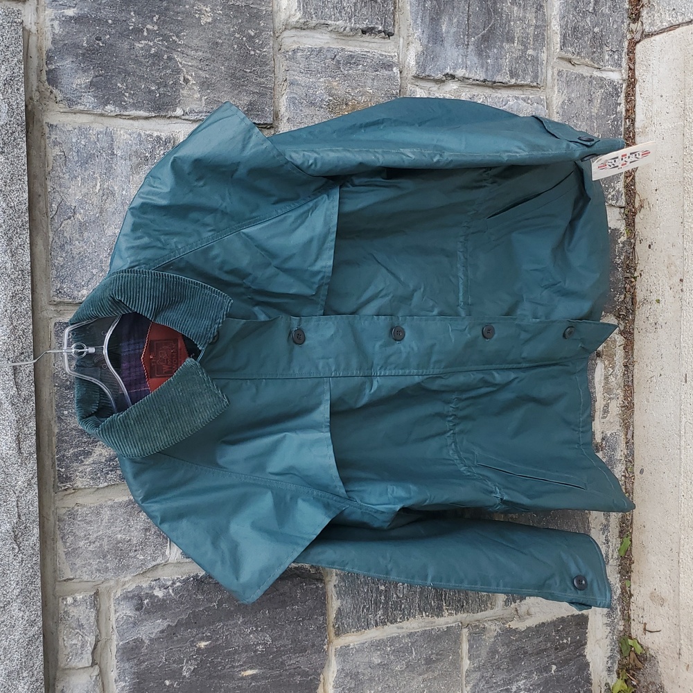 Woolrich Woman Tactel Super Wax Green Coat Made In USA Medium